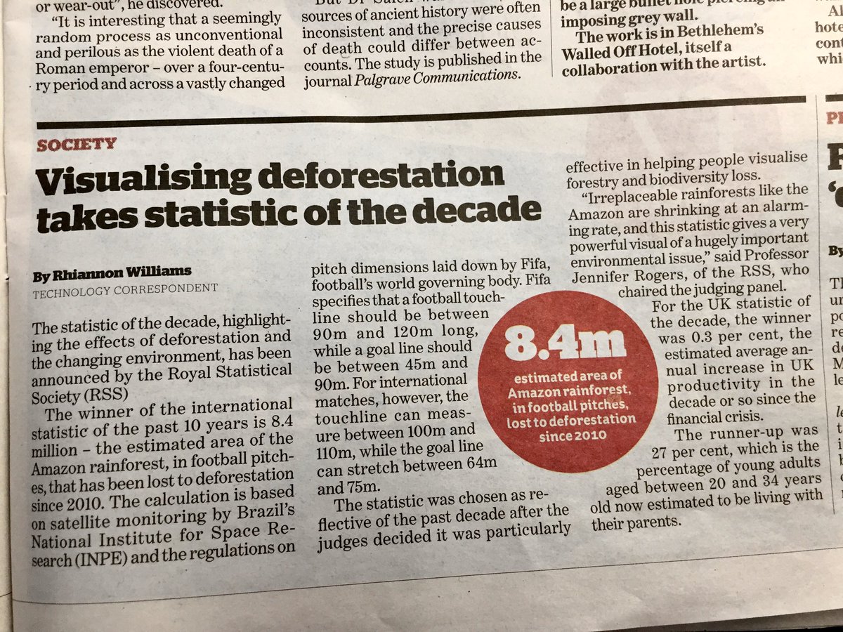 StatsJen's tweet photo. Some great coverage of the @RoyalStatSoc #StatsOfTheDecade in the newspapers today! https://t.co/kJRmU0CMPW