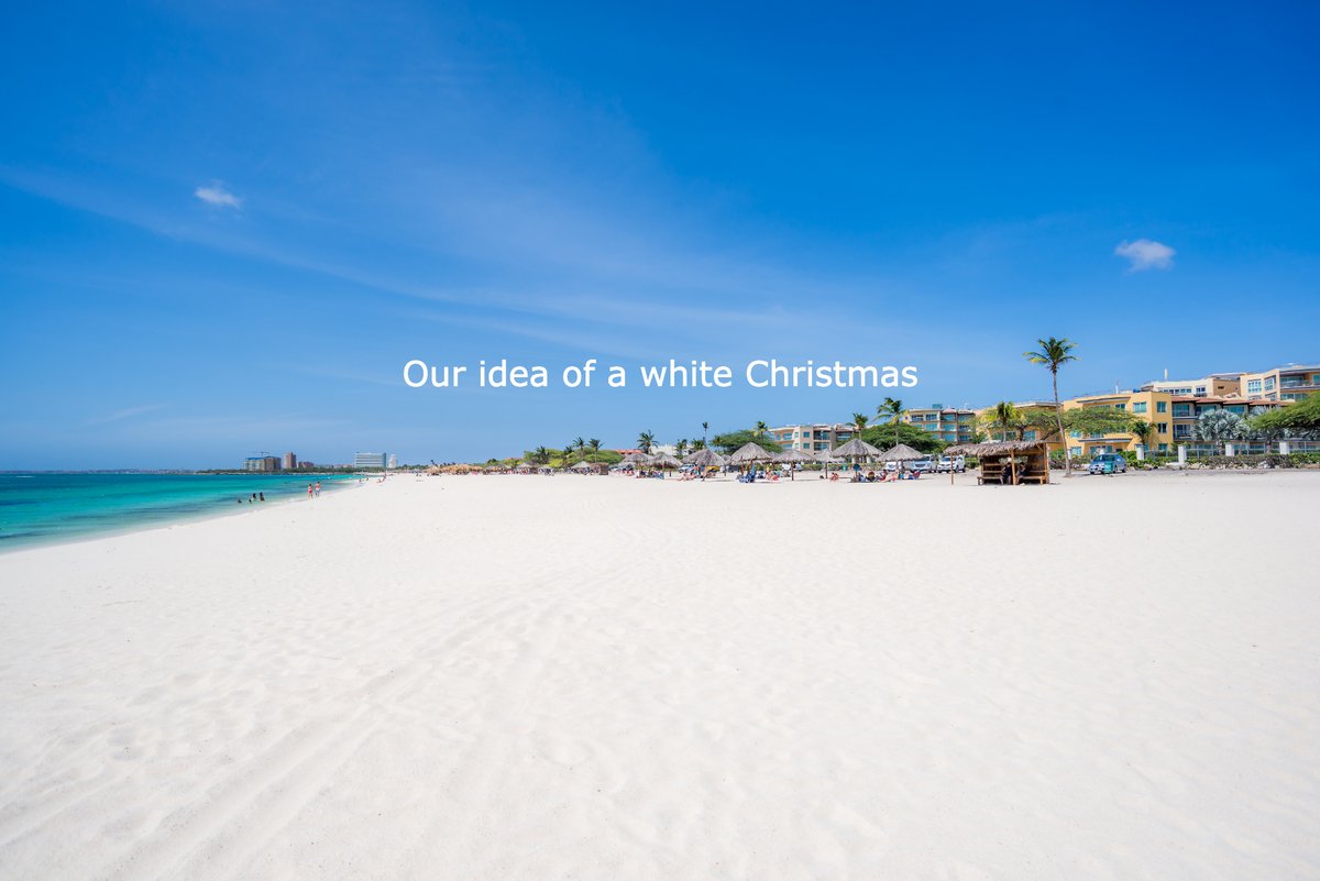 aruba's tweet photo. Our idea of a white Christmas...⁠
We want to wish you and your family a happy and great holiday season! ⁠
⁠
#aruba #onehappyisland https://t.co/fknUiDhNRx
