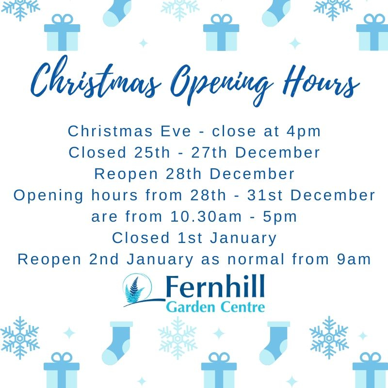 Christmas Opening Hours at Fernhill, we close Christmas Eve at 4pm and reopen on 28th December for our Christmas Sale 

Have a great Christmas break everyone! 

#FernhillAthlone #Fernhill #Athlone #Christmas #Sale #OpeningHours