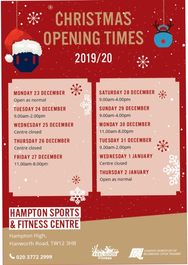 HamptonFitnessC's tweet photo. Make sure you check our Christmas opening hours! Merry Christmas Everyone! https://t.co/jJEs5GLITd