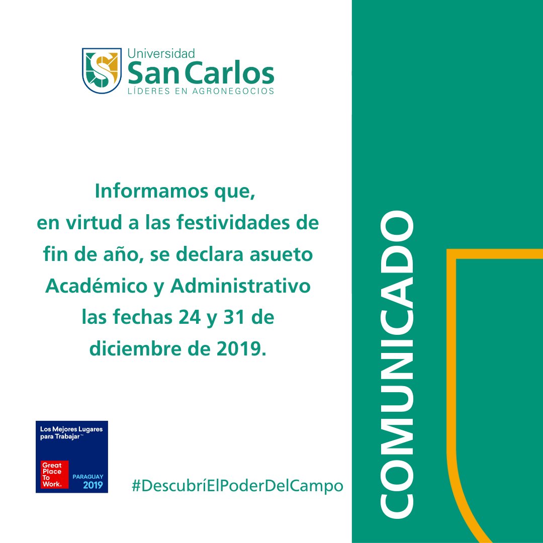 UniSanCarlospy's tweet photo. #ComunicadoUSC: Con atención a la comunidad de la USC. https://t.co/T1fpgb0CPj