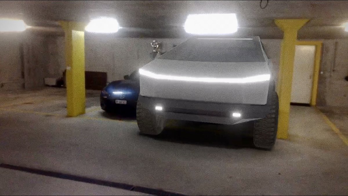 I've put the #cybertruck next to my #miata #mazda #roadster and now I'm scared. <a href="/ArCybertruck/">AR Cybertruck</a>