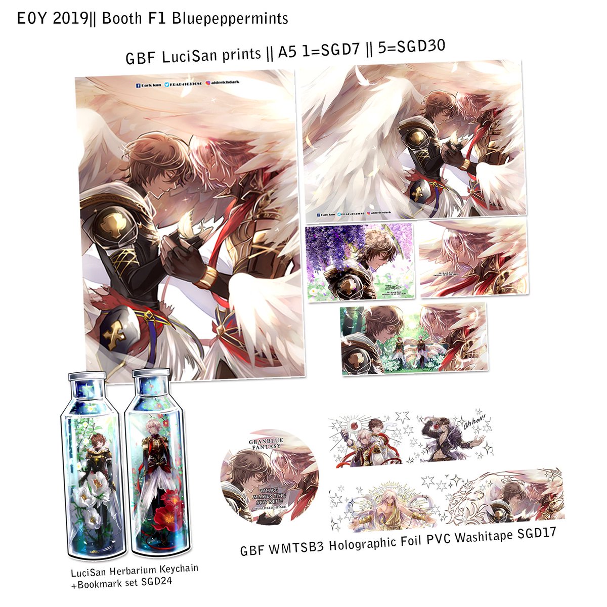 aldreichd's tweet photo. EOY catalogue Part 4/5
Booth F1 Bluepeppermints
#eoy2019 #eoysg #EOY #グラブル #gbf #wmtsb3 #granblue #lucisan #belifaa #lucifer #lucilius #helel #faasan #belial #sandalphon #meme #zine #washitape #percival #kou #herbarium https://t.co/jMCUkAme4a