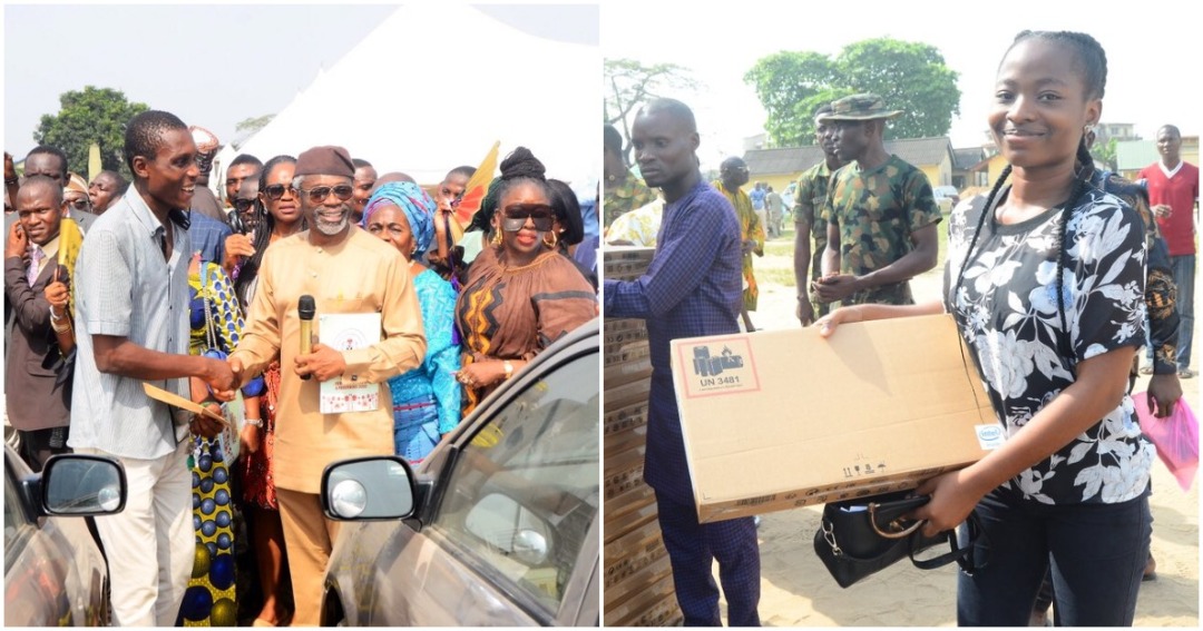 MobilePunch's tweet photo. Speaker Femi Gbajabiamila on Sunday shared cars, home solar systems, laptops, photocopiers and cash grants to his constituents and he called them dividends of democracy.

What will you consider to be dividends of democracy?
#DividendsOfDemocracy https://t.co/tRKpeifxaG