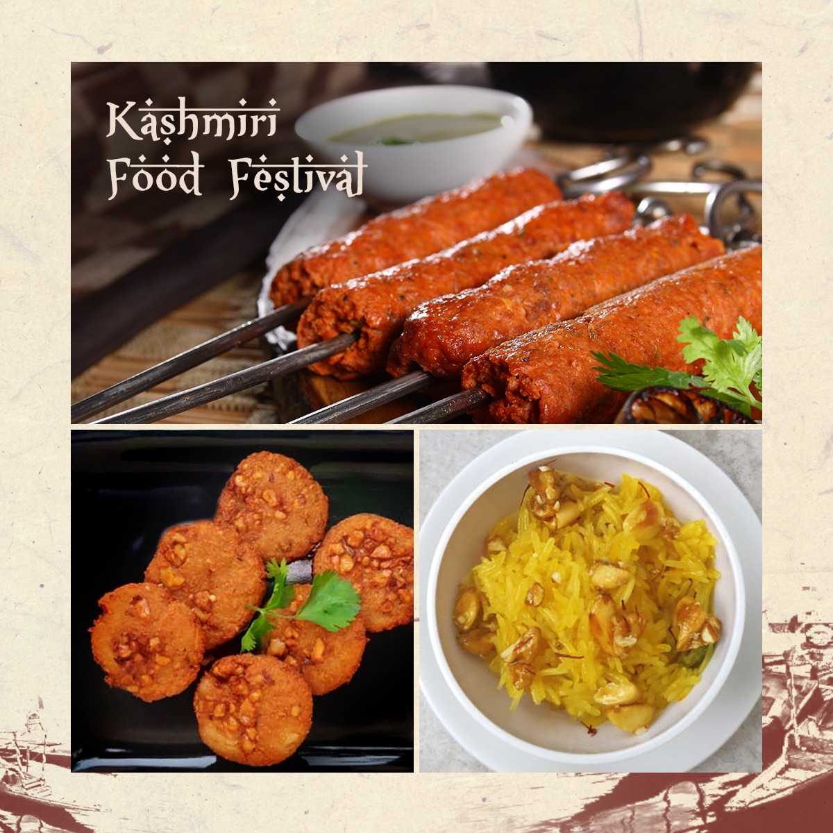 chor_bizarre's tweet photo. Last few days left to sample our Kashmiri Festival Menu at #ChorBizarre Bikaner House and Hotel Broadway! Available for both lunch and dinner,  featuring #Kashmiri favorites like Mutton Kaliya, Nadru ke Kabab, Shufta, Meethe Chawal with Saffron Curd and more. https://t.co/DyHt79h261