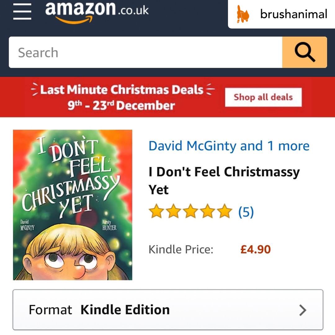 brushanimal's tweet photo. If you’re looking for a Christmas story to read tonight I Don’t Feel Christmassy Yet by @DJMcGinty and @kirstythehunter is available for your Kindle, iPad or tablet via the @amazonkindle app. ⠀⠀⠀⠀⠀⠀⠀⠀⠀
#Christmas  #ChristmasEveEve https://t.co/1D0iL3dCdc