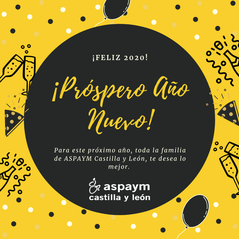Aspaym_CyL's tweet photo. ¡¡Queremos aprovechar para desear a todos nuestros seguidores un feliz 2020, lleno de triunfos y buenas experiencias!! https://t.co/ZwlXRDMPDC