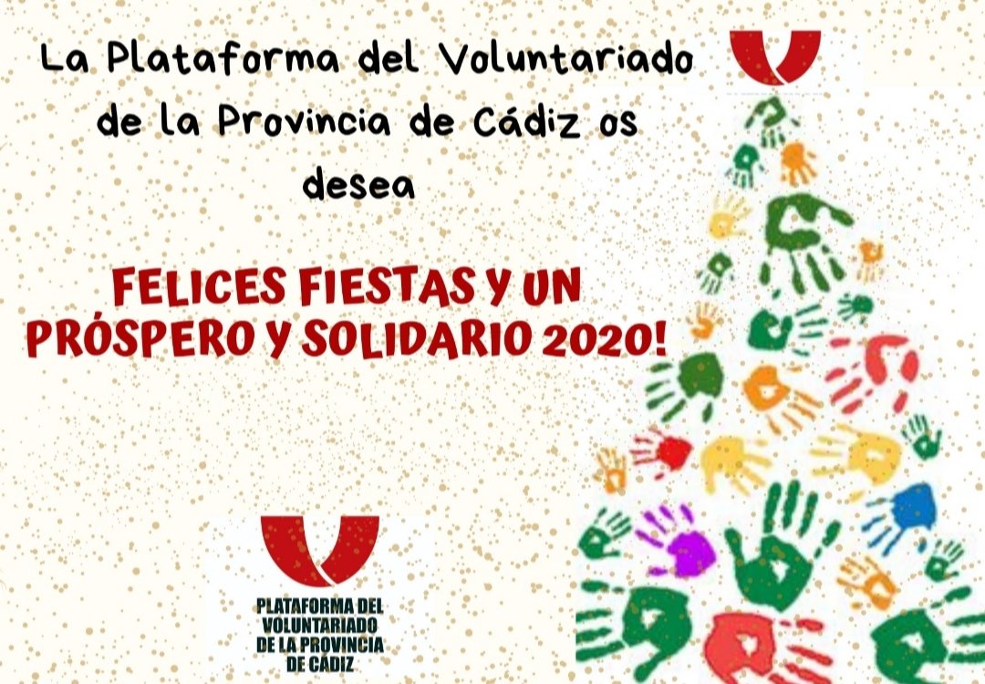 🎄La Plataforma del Voluntariado de la Provincia de Cádiz os desea ¡Felices Fiestas y Feliz Año Nuevo!🤗
#Cercadeti #Hazvoluntariado