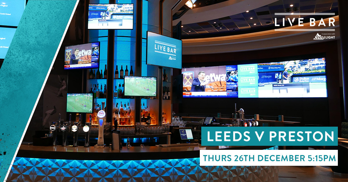 What's Boxing Day without football?

Don't miss Leeds vs Preston live on the biggest sports screen in Leeds at Live Bar this Thursday ⚽️