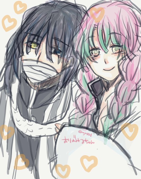 なやさんがTwitterに投稿した甘露寺蜜璃(鬼滅の刃)のイラスト。