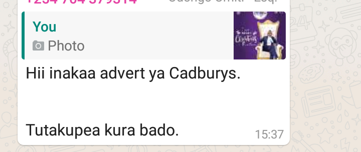DonTororei's tweet photo. How close is my (and law firm's) #MerryChristmas2019 poster to a @CadburyWorld advert?

Well, someone (Omiti) says there's a semblance.😍

And that he'll vote for me.

@Cadbury_KE @CadburyUK https://t.co/npKX716O1o