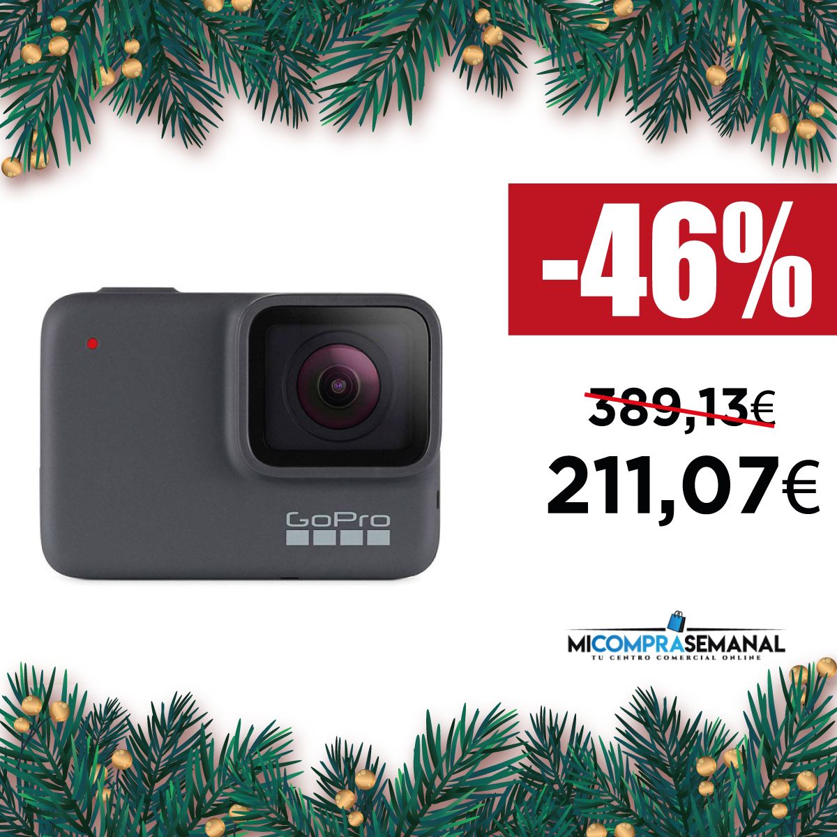 micomprasemanal's tweet photo. La GoPro HERO7 Silver, la cámara ideal para pequeñas y grandes aventuras 🤠 Cuenta con un diseño resistente y completamente sumergible; solo tienes que cogerla y ponerte en marcha 🏃 ¡Un regalo inolvidable y con descuentazo! 

https://t.co/T7VN764OwO https://t.co/l1vEVsGlj6