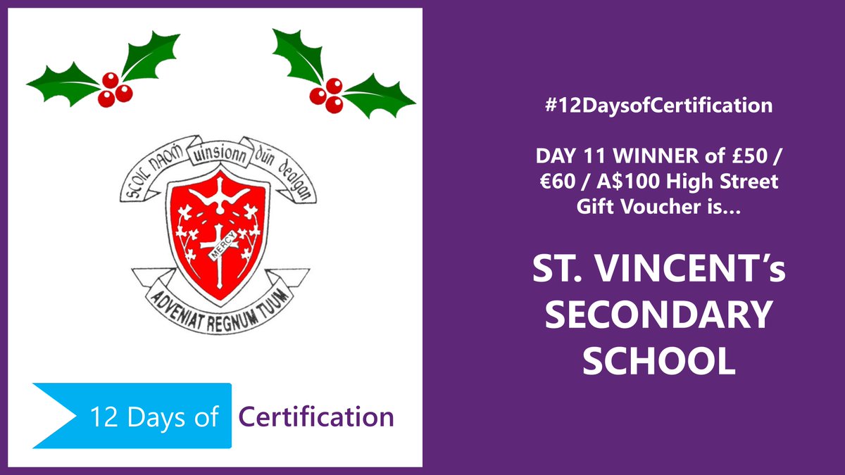 CertMatters's tweet photo. Winning the second last €60 High Street voucher for DAY 11 of #12DaysofCertification is @stvdundalk 

Huge congratulations to @stvdundalk for delivering highest no. of @Microsoft Certifications on Day 11.

1 Voucher left + TOP Prizes, who will win? https://t.co/HKnfKBYnQl https://t.co/YJZE0Fv59g