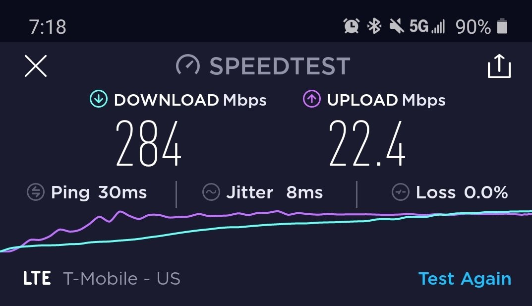 b_stafford580F's tweet photo. Holy #5GFlex data speeds! In little ol NH! @TMobile https://t.co/MN9RdadeBX