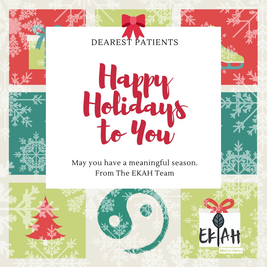 ekah_jc's tweet photo. Season's greeting dearest EKAH Patients! Have a warm and safe holiday! 
*****
#JerseyCity #Jerseycityheights #qigong #fertilitysupport #periodhealth #hobokennj https://t.co/OQx4udkfcz