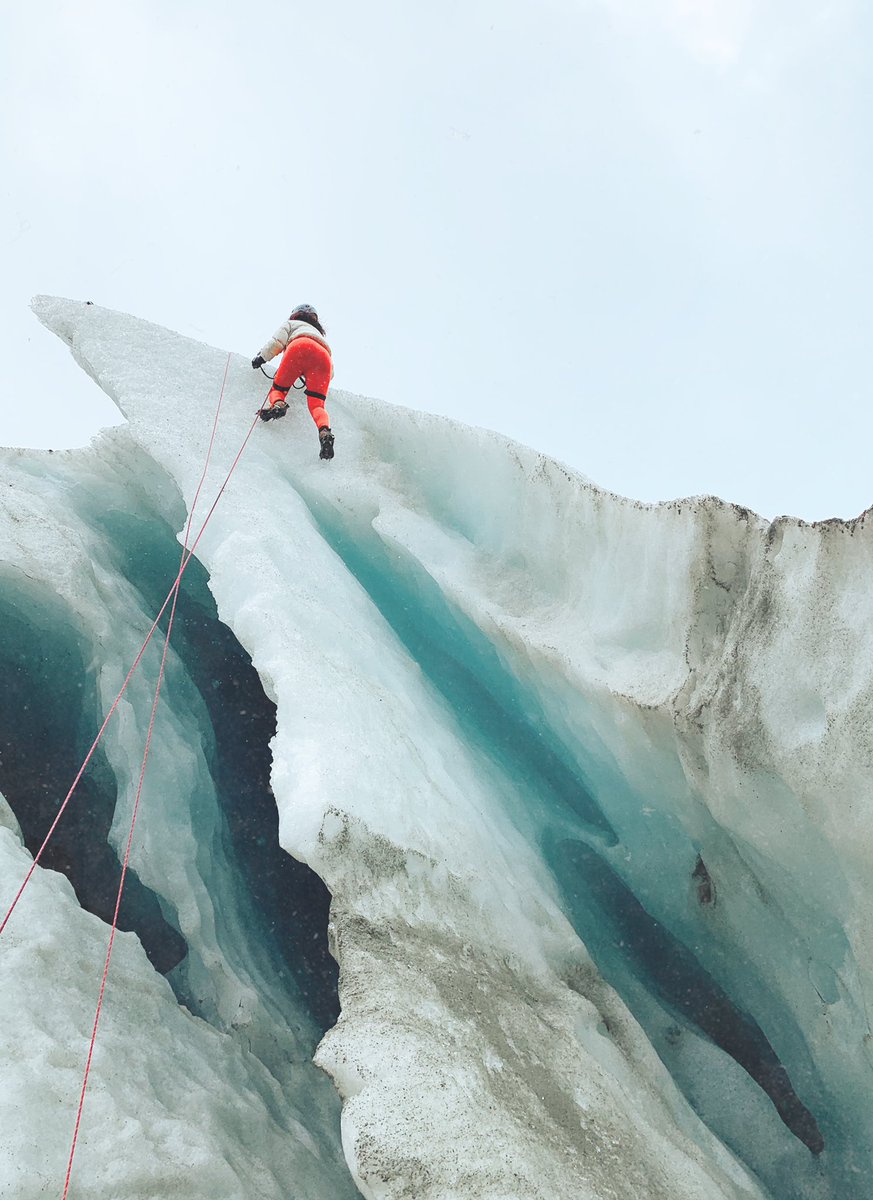hey_ciara's tweet photo. Quote this tweet with your favorite travel photos from 2019. Let’s relive these moments! 

1. Cliff jumping in Paros, Greece  
2. Glacier climbing in Patagonia, Chile https://t.co/kcEkVq2at8
