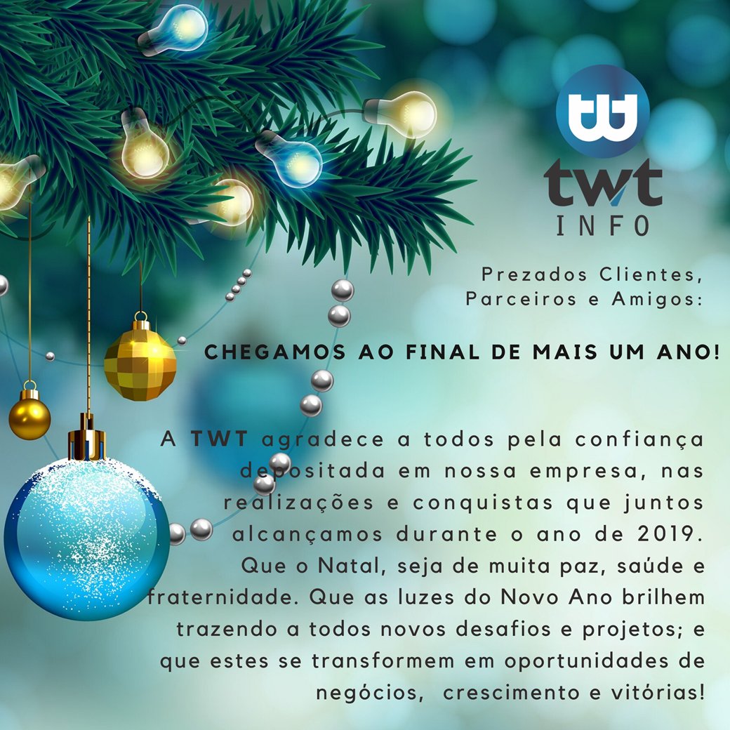 twtsoftware's tweet image. Prezados clientes e amigos, 

Agradecemos a parceria ao longo de 2019, que ela se prolongue e continue trazendo a todos nós muitas realizações, suce$$os e alegrias.

Boas festas!!