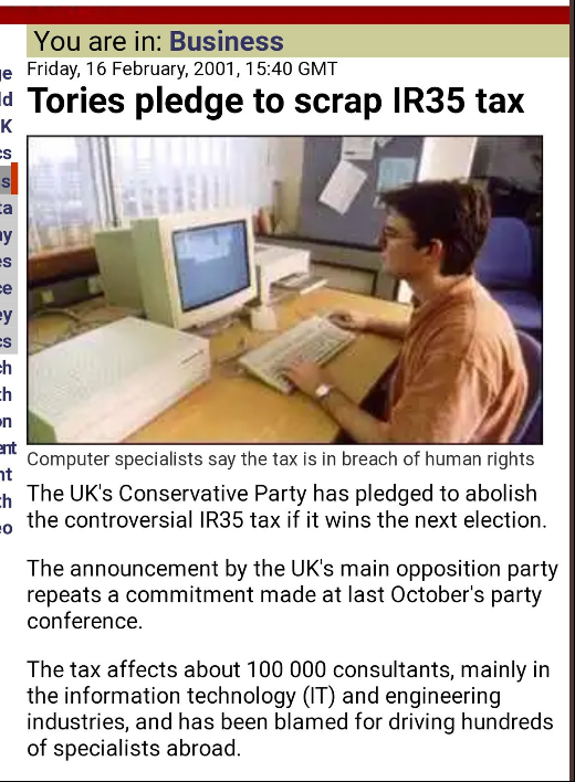 Tony30DC's tweet photo. @maxc73 @gregwrightYP @DrICampbell the root cause of all #LoanCharge  .. if @conservatives had stuck to there promise back in there 2001 manifesto  and scrapped #ir35 then none of this would have happened. A huge % where just trying to stay HMRC #ir35 complaint https://t.co/OTYxbTAN0j