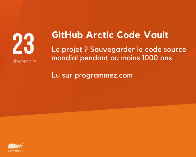 GitHub Arctic Code Vault : sauvegarder le code source mondial pendant au moins 1000 ans.

programmez.com/actualites/git…

cc <a href="/github/">GitHub</a> #CalendrierAvent #OnAimeOnPartage #sourcecode