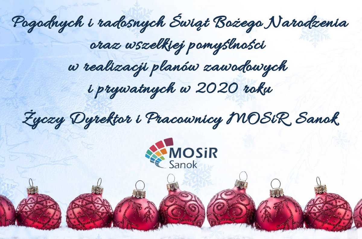 MOSiR_SANOK's tweet photo. Wesołych Świąt ! https://t.co/OJc3Q3IRGb