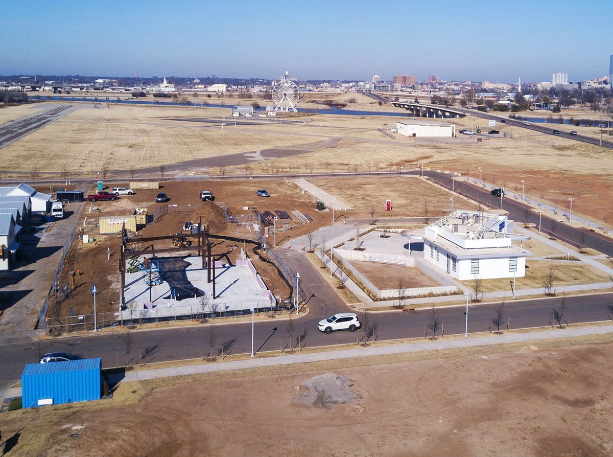 OKCTalk's tweet photo. Steel going up at Big Friendly Brewery along with dozens of new homes in the @WheelerDistrict https://t.co/ueMCp2qe77