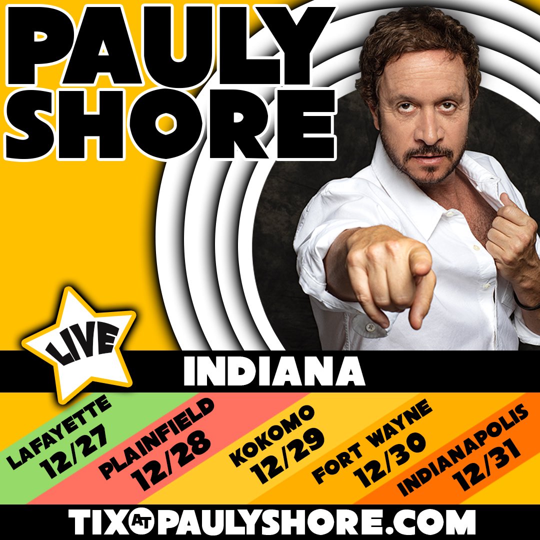 Heading to #Indiana for the holidays, brozzzzz. Shows in Lafayette, Plainfield, Kokomo, #ftwayne and #indy Dec 27-31.

🎫👉 bit.ly/PaulyTour

#indianapolis <a href="/indystar/">IndyStar</a> <a href="/indyweek/">INDY Week</a> #indygrammers #fortwayne #fortwayneindiana <a href="/IndyMonthly/">Indianapolis Monthly</a>