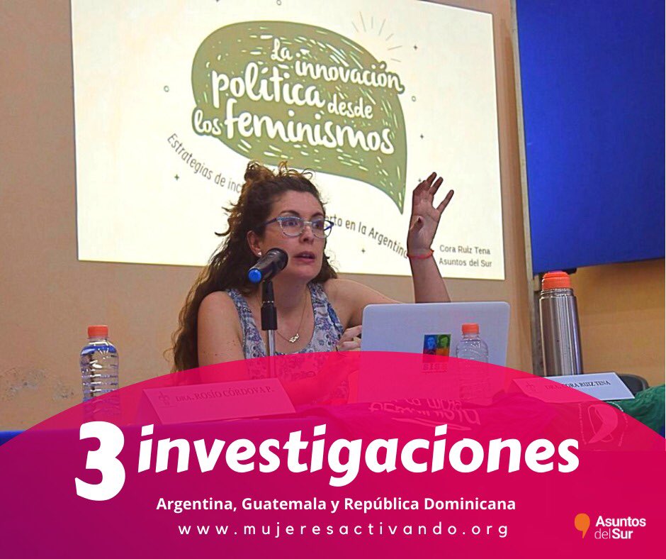 AsuntosDelSur's tweet photo. #MujeresActivando 🔥 | #Logros2019 ✨ #ProyectoSISA 💯👇🏾
✨Realizamos 3 Investigaciones para Argentina, Guatemala y República Dominicana 🌎
🇦🇷 La Innovación política desde los feminismos
🇬🇹 Tejiendo Mujeres, Trenzando Luchas
🇩🇴 Diseño de Estadísticas con enfoque de Género https://t.co/atdTxBVocM