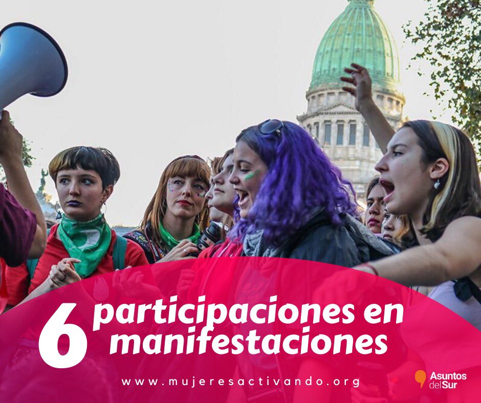 AsuntosDelSur's tweet photo. #MujeresActivando 🔥 | #Logros2019 ✨ #ProyectoSISA 💯👇🏾
✨Participamos en 6 manifestaciones por el reconocimiento de nuestros derechos, generando registro audiovisual para visibilizar el movimiento feminista ✊🏾💚 https://t.co/cAZmjiHsmZ