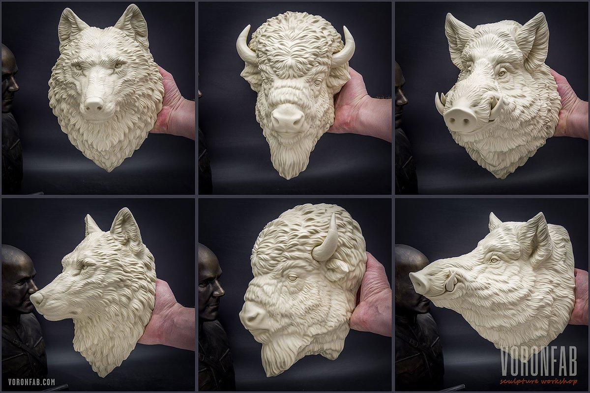 voronfab's tweet photo. Unpainted animal sculptures are now also available. Use them for selfexpression, just decorate them with acrylic paints. Choose an "unpainted" option in https://t.co/ZrTaGBTcGB  #voronfab #animals #sculpture #wolf #bison #wildboar https://t.co/tGwEBSqMGM