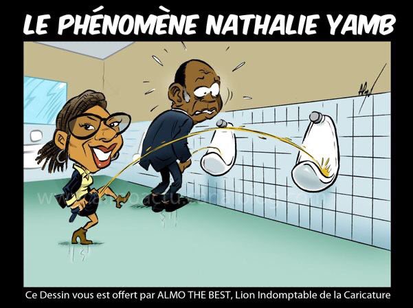 Nath_Yamb's tweet photo. On dirait que ce caricaturiste veut dire que je suis plus «garçon» que Ouattara, ou bien? 🤨😉😃 J’aime les couleurs de ma fringue: jaune et noir, comme l’abeille 🐝 #LaDameDeSochi https://t.co/A59wuAiG3Y