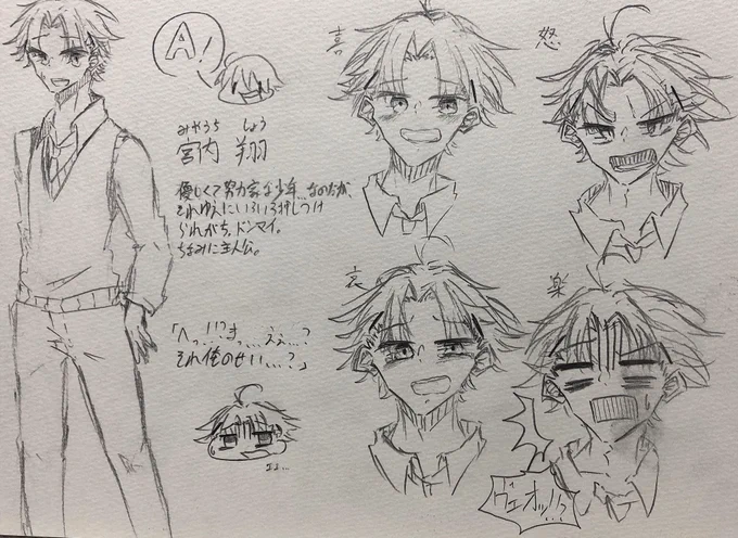 描きにくいからと作者から理不尽な悪口に晒される哀れな主人公。
総選挙の4コマで好き!って言ってもらえたりしたので、なんとなくいい子であることは伝わっている模様。頑張れ翔!作者に負けるな!!! 