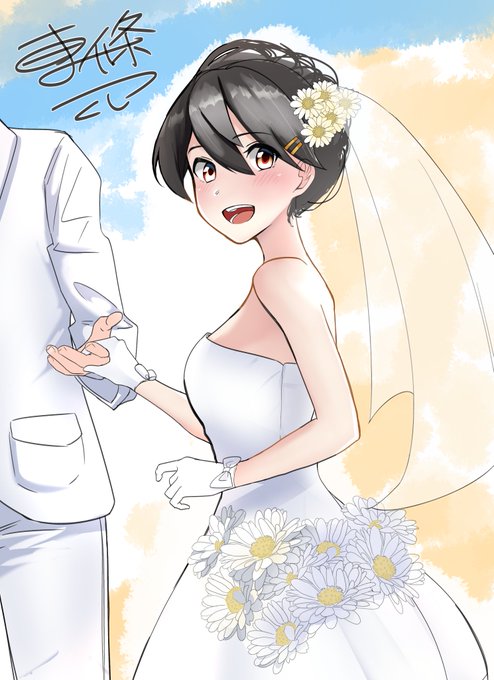 「hair flower wedding dress」 illustration images(Latest)｜11pages