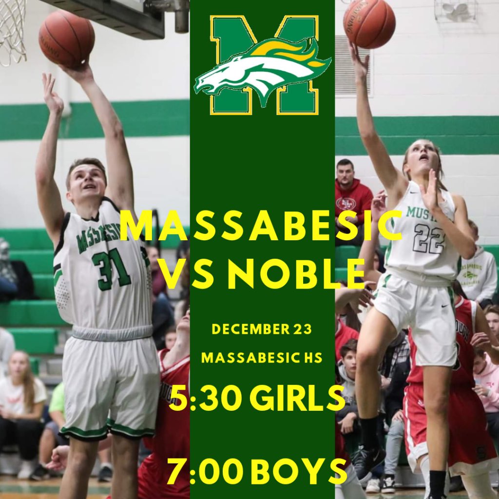 Massabesic Basketball takes on Noble tonight at MHS! <a href="/RSU57Mustangs/">MassabesicAthletics</a> 

Girls Varsity - 530pm
Boys Varsity - 7pm