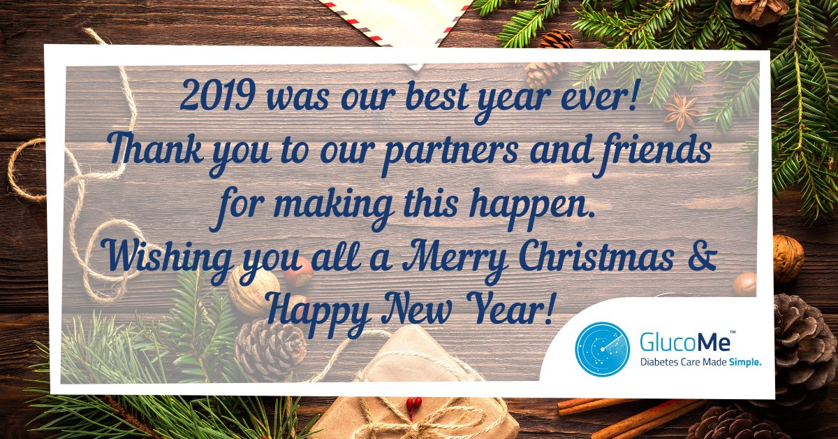 GlucoMeDigital's tweet photo. 2019 was our best year ever!

Thank you to our partners and friends for making this happen. We look forward to greater breakthroughs in remote diabetes care management in 2020. 

Wishing you a Merry Christmas &amp; Happy New Year!

#diabetesmanagement #digitalhealth #innovations https://t.co/nItOlbqGG6