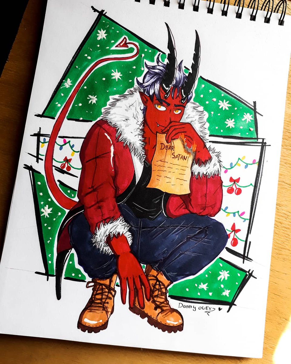 Dannyover4's tweet photo. #happychristmas #dearsatan #oc #originalcharacter https://t.co/31u5Rmn8gX