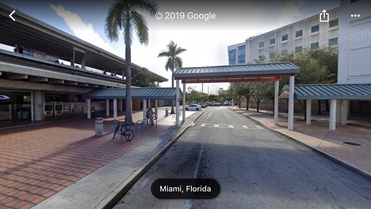 KennethJGarcia's tweet photo. The newly remodeled @IRideMDT drop off drive in front of Douglas Road Station is now open. Looks like a big downgrade for people, bikes, public space, and @theunderlinemia. Why are we going backwards? @TransitMIA @BikeWalkCG https://t.co/N7kTK4g9mp