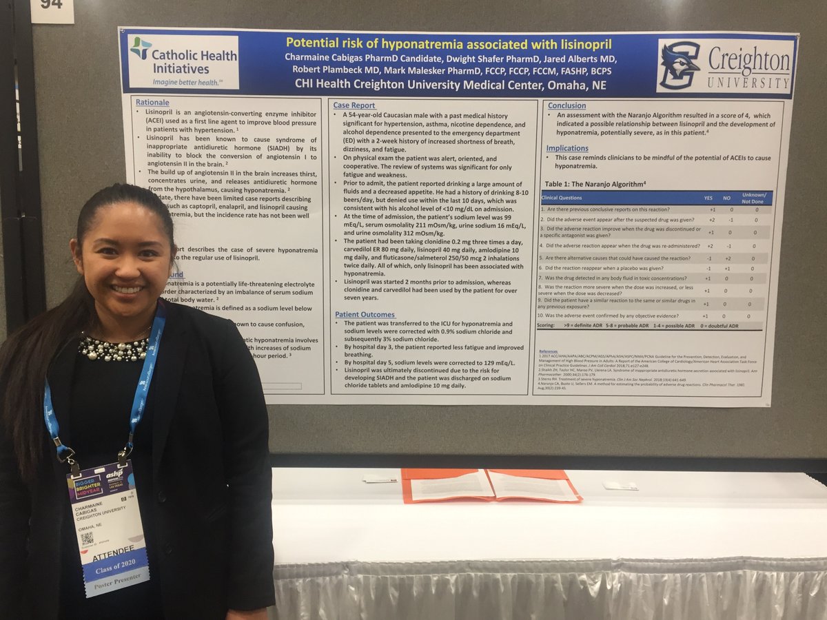 CreightonSPAHP's tweet photo. Congrats to several students who presented at ASHP Midyear 2019, Dec. 8-12 in Las Vegas. #ashp2019 https://t.co/3ylrqXLTEj