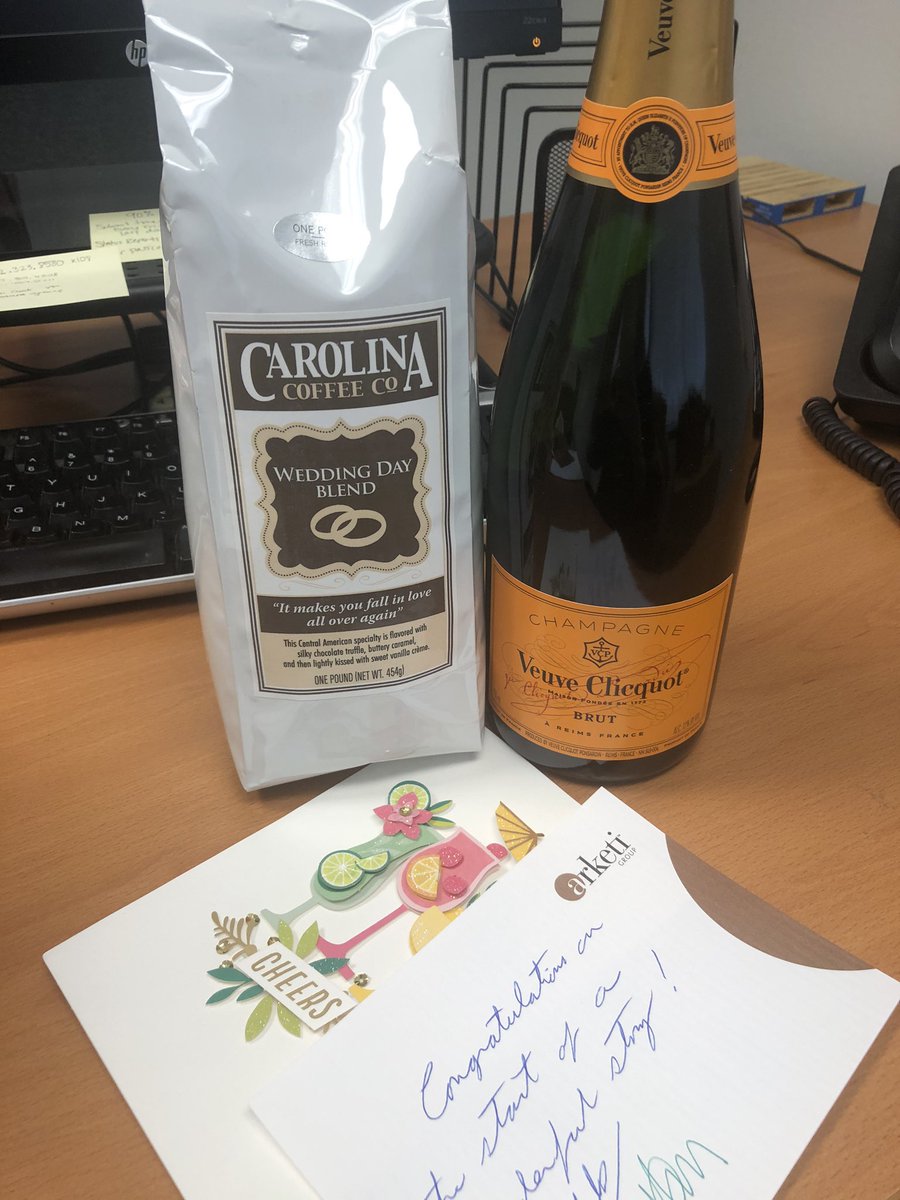 mootzpr's tweet photo. Coming back to the office after wedding and honeymoon made so much sweeter by the best colleagues! @arketi @ericaengland https://t.co/e4EnrBQfou