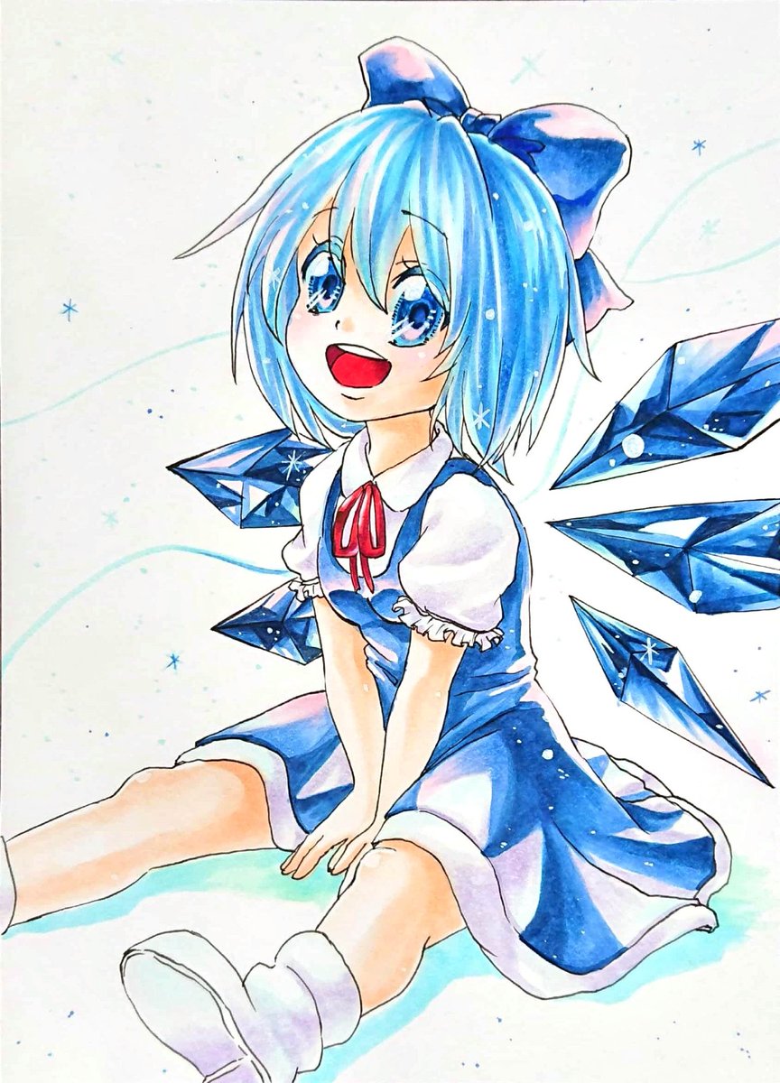 ぎゃんめたりっく 低浮上 On Twitter Https T Co Joaes4knay 青い絵が描きたくなってだな チルノが青いということでチルノ描きました 東方project 初めてチルノ描いてみた イラストメイキング イラスト好きとつながりたい 絵描きさんと繋がりたい