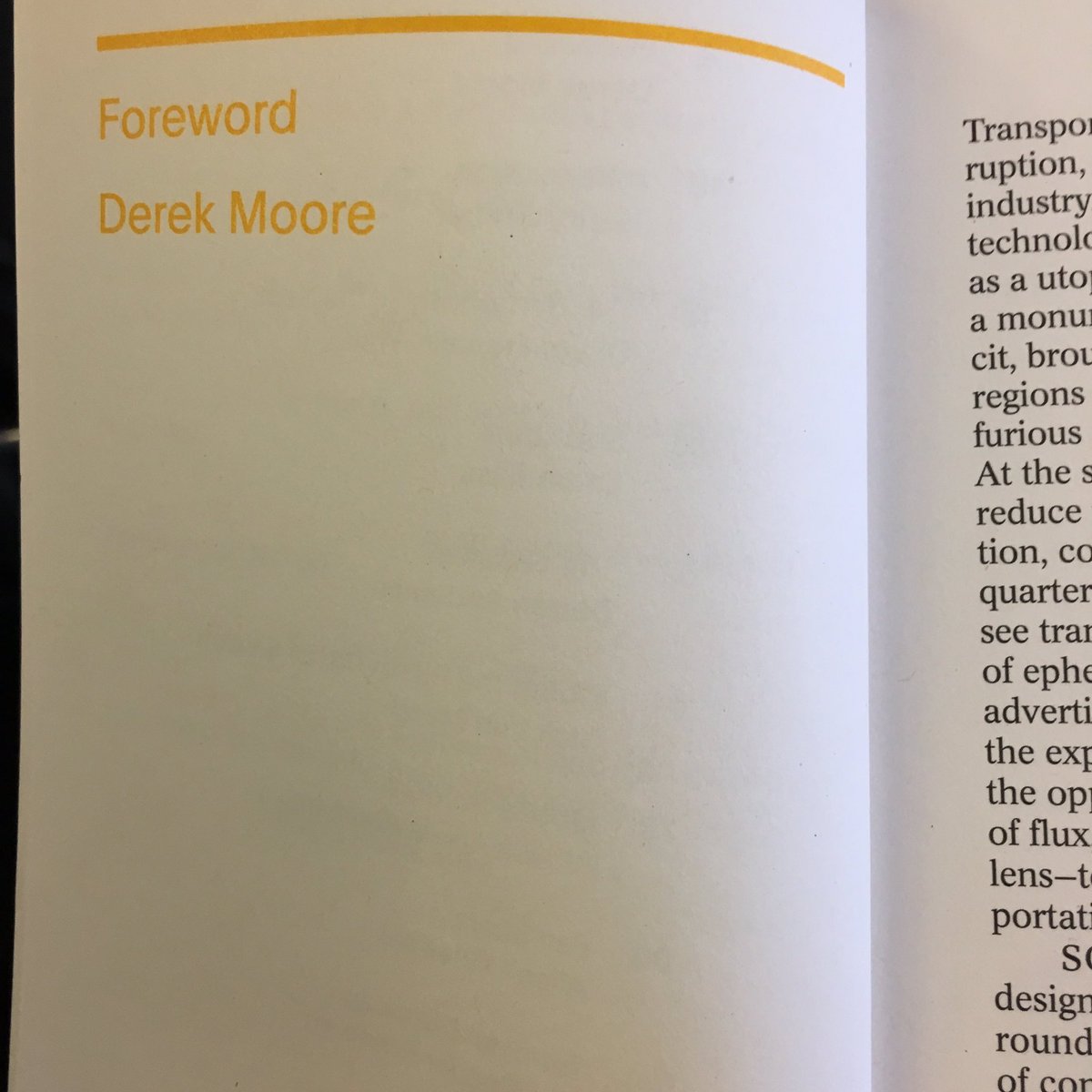 Image of book page spelling Foreword by Derek Moore