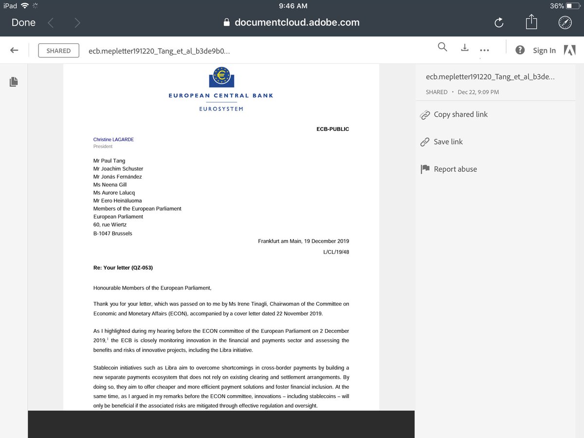 thebearablebull's tweet photo. Christine Lagarde letter to European Parliament asking for regulatory clarity NOW 💥💥

Talks about “Level Playing Field☑️
Stablecoins☑️
And “Big Tech Firms”☑️

We will not stop at the Moon.. we going to Mars 🚀🚀🚀🚀 https://t.co/mDkgbazeMl