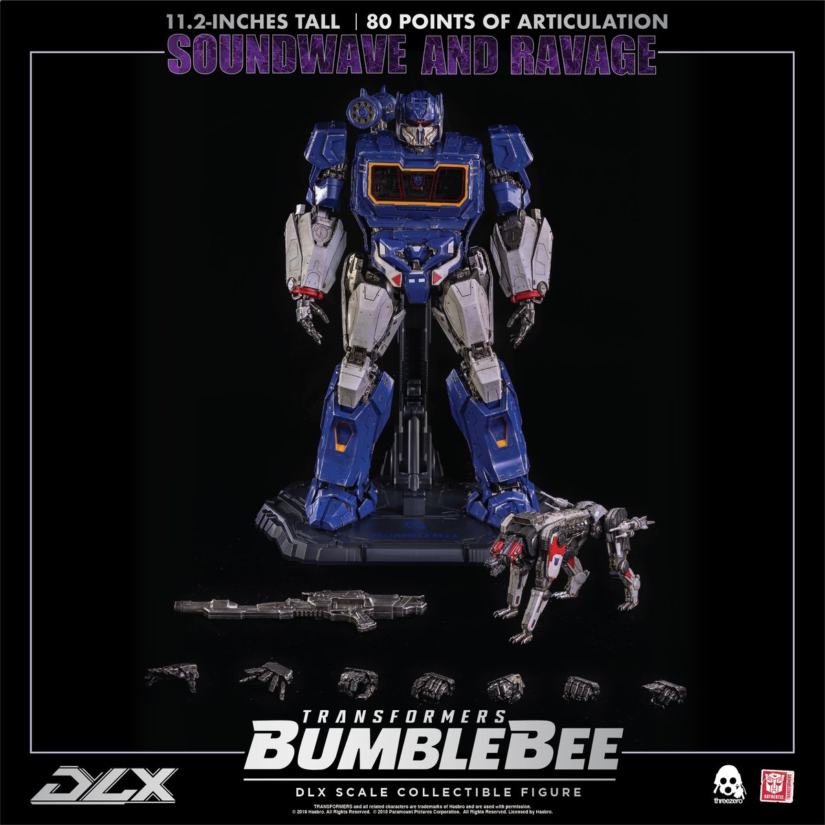 #TransformersBumblebee – DLX Soundwave and Ravage
available now for preorder at bit.ly/2MiumN8!

#threezero #Hasbro #Transformers #Soundwave #Ravage #DLX #Bumblebee #collectibles #actionfigures #toys #大黃蜂 #音波 #變形金剛 #变形金刚 #TF