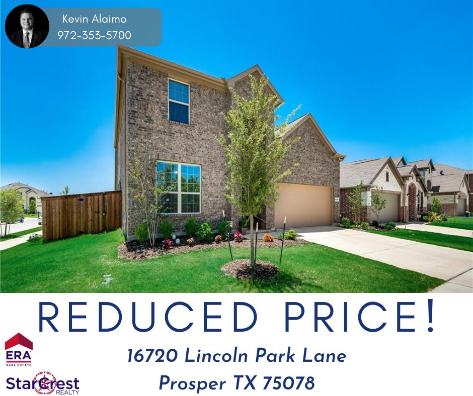 📣 New Pricing in Prosper! 📣

#ERAStarCrest #ERA #ReducedPrice #PriceImprovement #ProsperRealtor #ProsperRealEstate #ProsperTx #REO #HomeForSale #ListingAgent #SellersAgent #ProsperISD #NewPricing #WindsongRanchElementary #ArtesiaProsper #Moving #MoveInReady #DFWRealtor