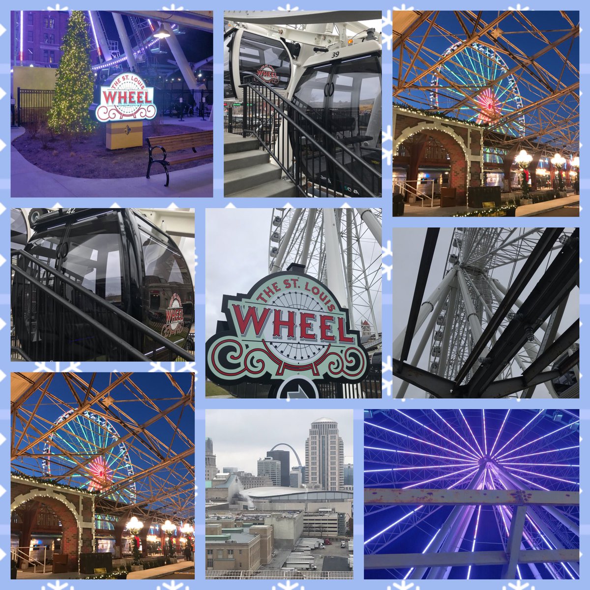 Scrunchee1's tweet photo. The St. Louis Wheel.  ❄️ Almost like a scene from a Hallmark Movie during the holidays ❄️.   #YelpSTL #YelpElite #UnionStationSTL #SaintLouisWheel #STL #HappyHolidays https://t.co/hzMTOBsRgj