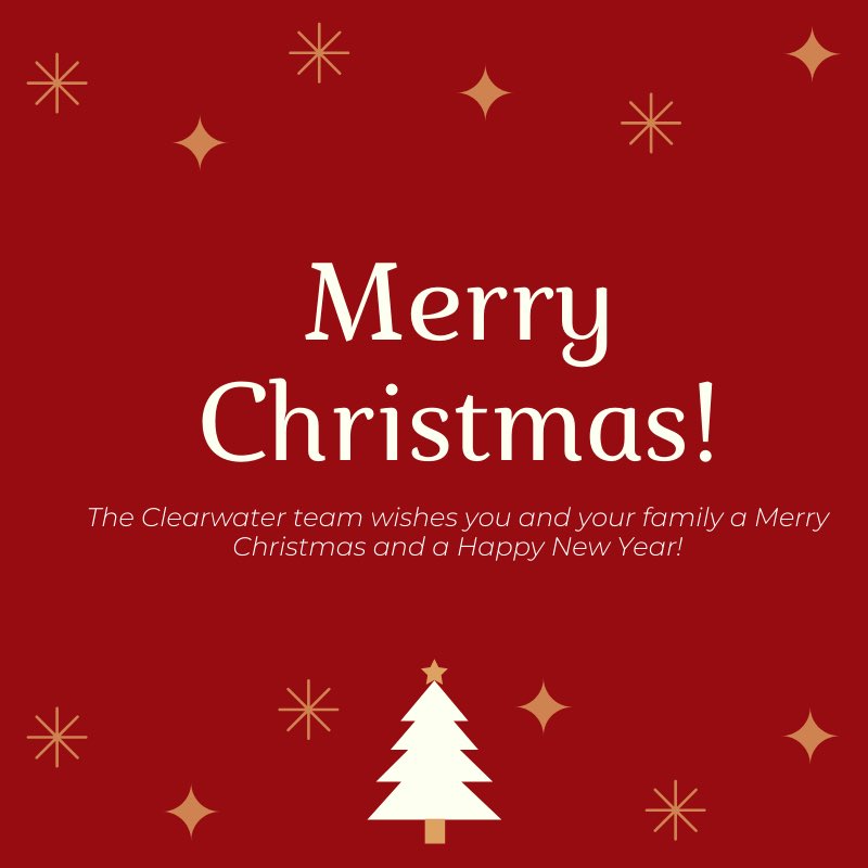 Merry Christmas and Happy New Year from the Clearwater team!