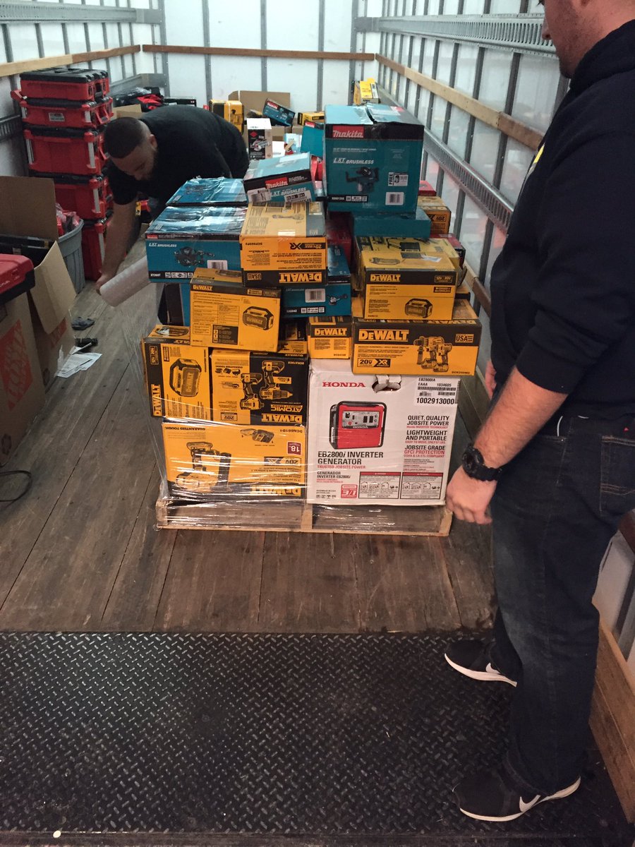 Team Bay Tyson Roberts, Brian Marvin and newbie Mike Mcbride working with CHP task force to recover an estimated$100k in NIB THD merchandise from a fence in Richmond.