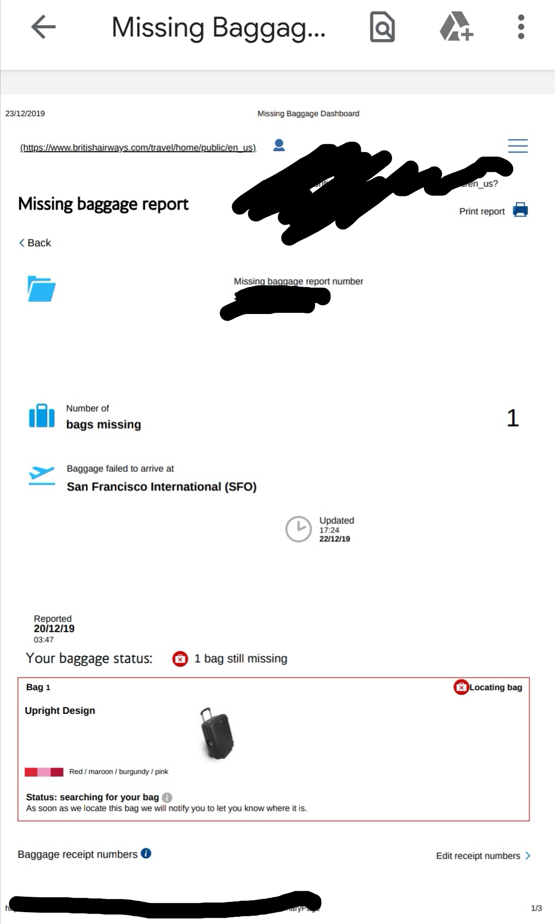 BA Lost My Bag BAlostMyBag X