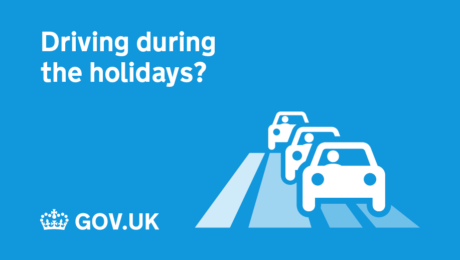 Outline of three cars on a road