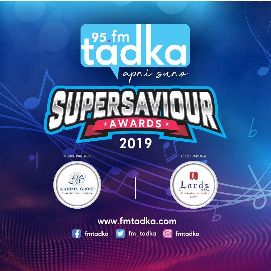 fm_tadka's tweet photo. #FMTadka #SuperSaviourAwards
Venue Partner : @MahimaGroup
Snacks Partner : @LordsJaipur
#Supersaviours #ApniSuno #MahimaGroup #HotelLords https://t.co/AfmDwah4a4