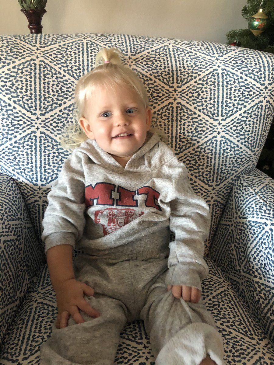 Ash_Baylor's tweet photo. In love 😍 Morgan is wearing MY old @MIT sweatshirt from 1985. My parents found it packed away when they moved 🥰 #Vintage #STEMBaby https://t.co/uZ0a2GmxZy